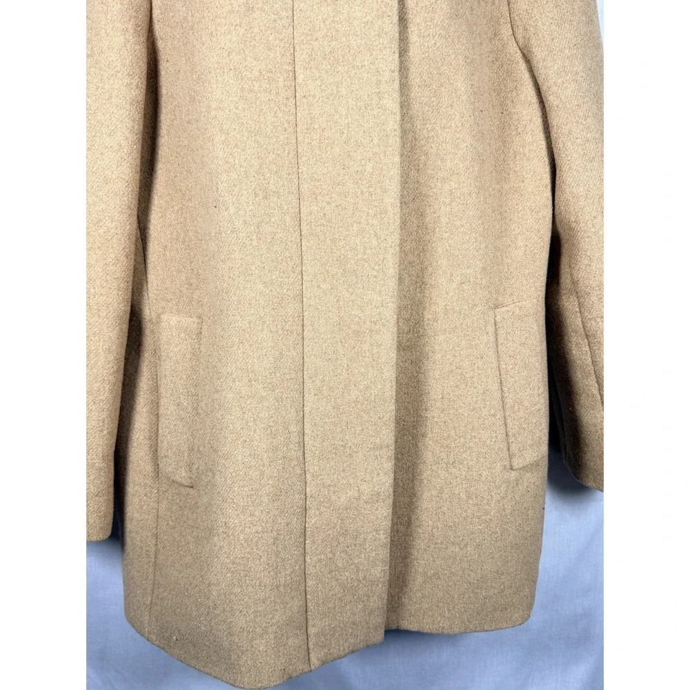 J.Crew Mercantile City Wool Blend Coat Size‎ 8 Camel Tan Funnel Collar - Picture 4 of 13